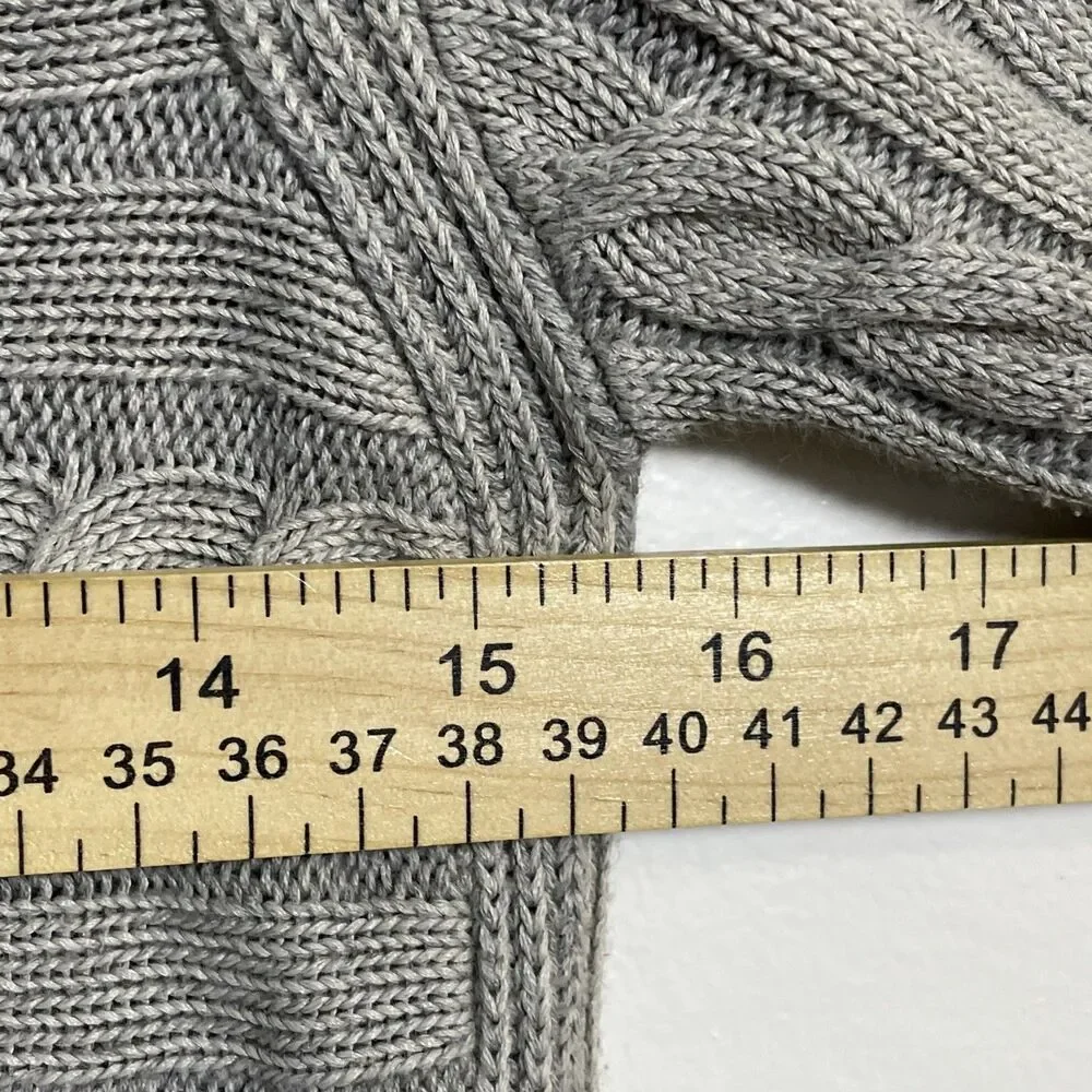 Ralph Lauren Women's Horizontal Cable Knit Sweater Gray Medium Preppy Old Money - Picture 5 of 8